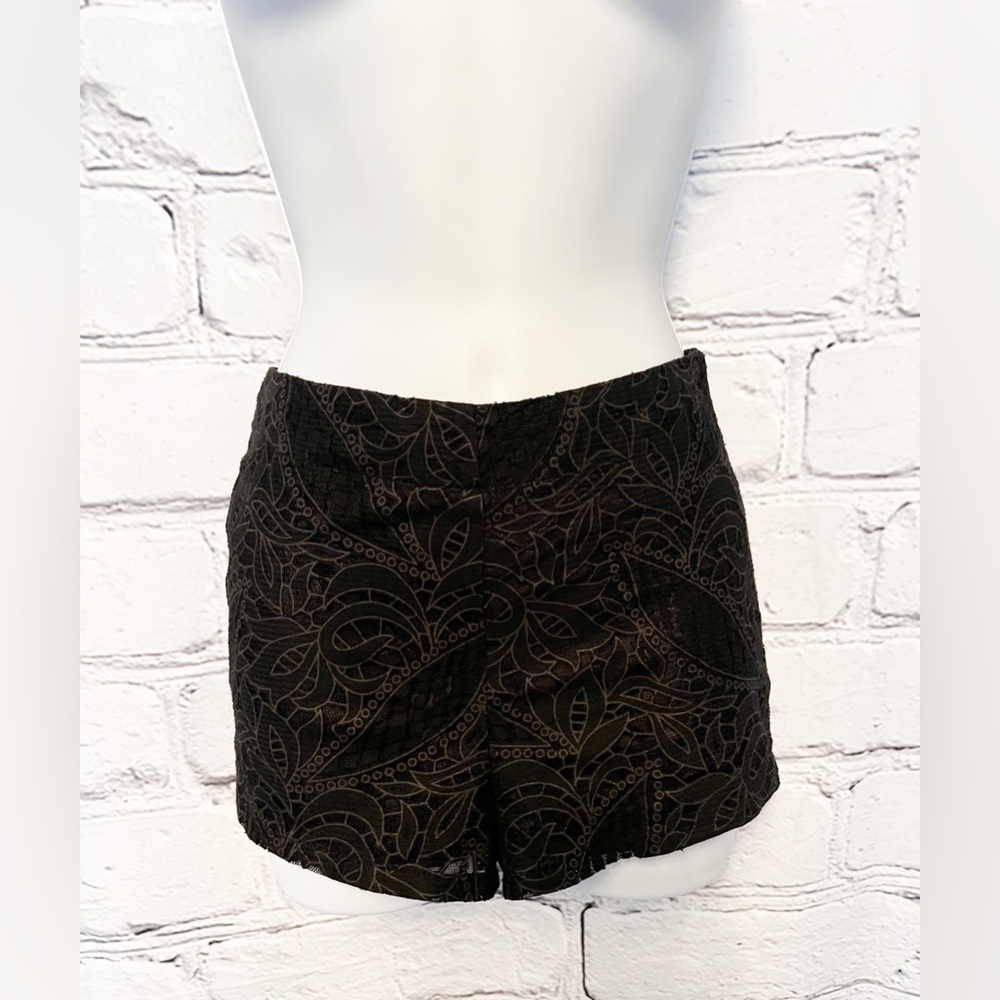 High wasted lacy black shorts - zip up on side